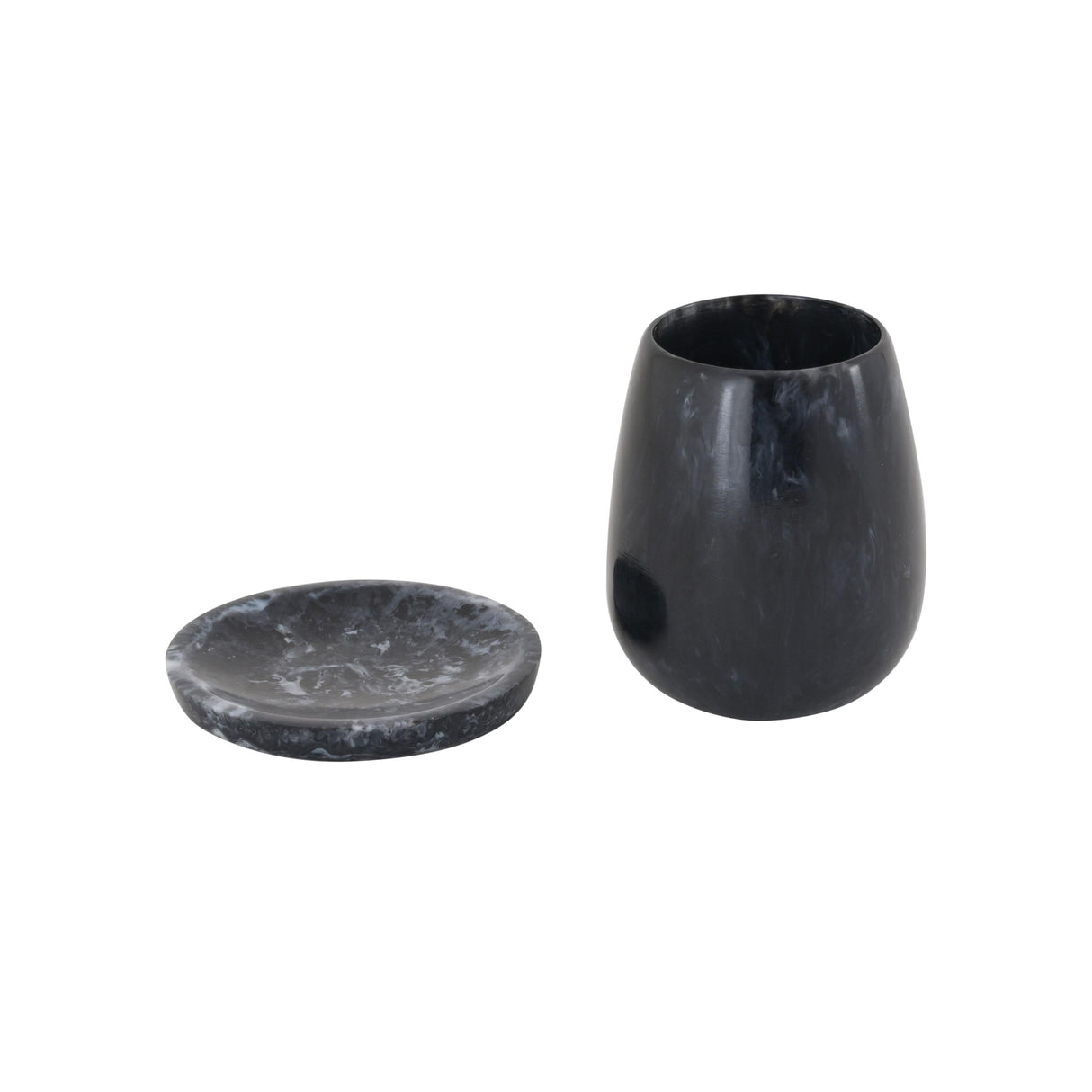 TOV Rounded Black Swirl Resin Kiddush Cup