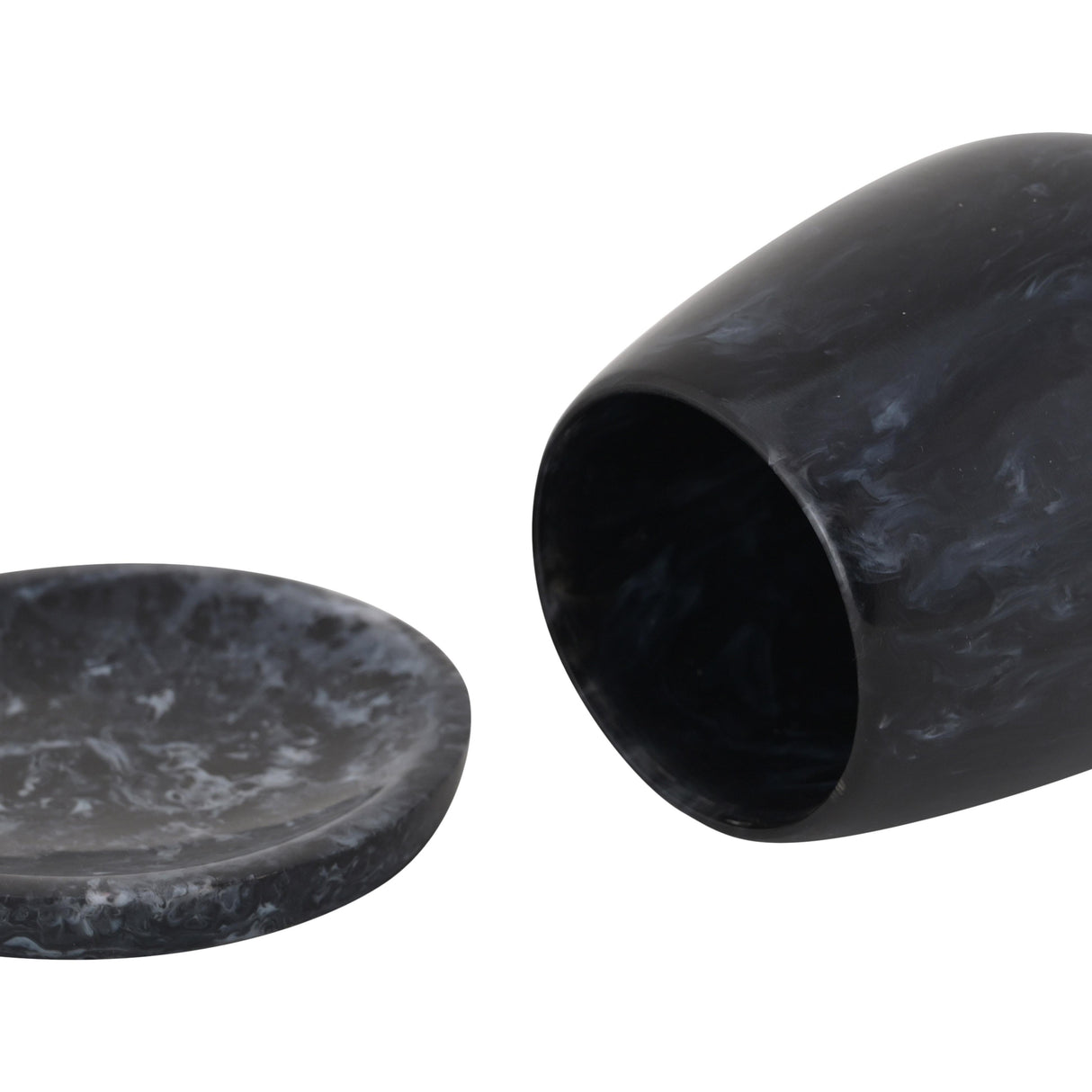 TOV Rounded Black Swirl Resin Kiddush Cup