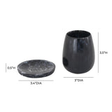 TOV Rounded Black Swirl Resin Kiddush Cup