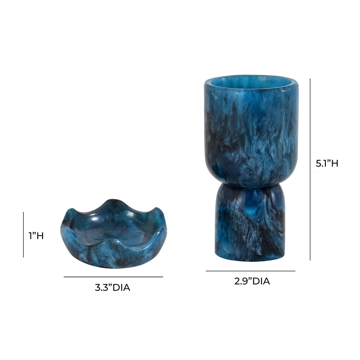 TOV Platform Blue Swirl Resin Kiddush Cup
