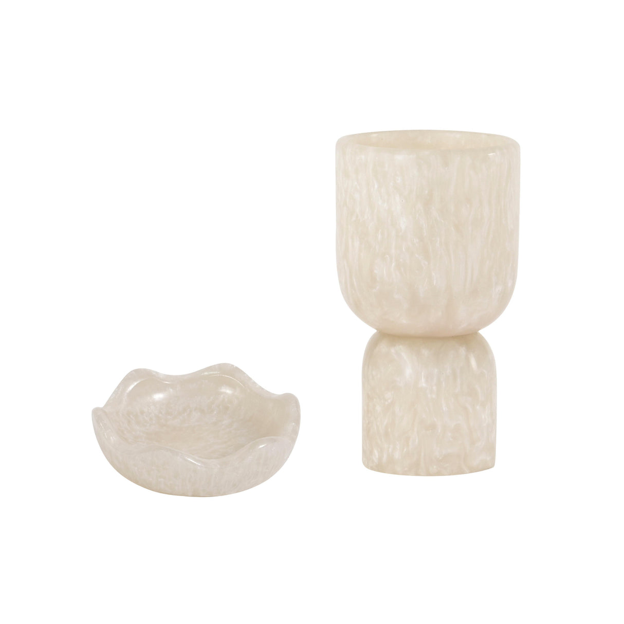 TOV Platform Tan Swirl Resin Kiddush Cup