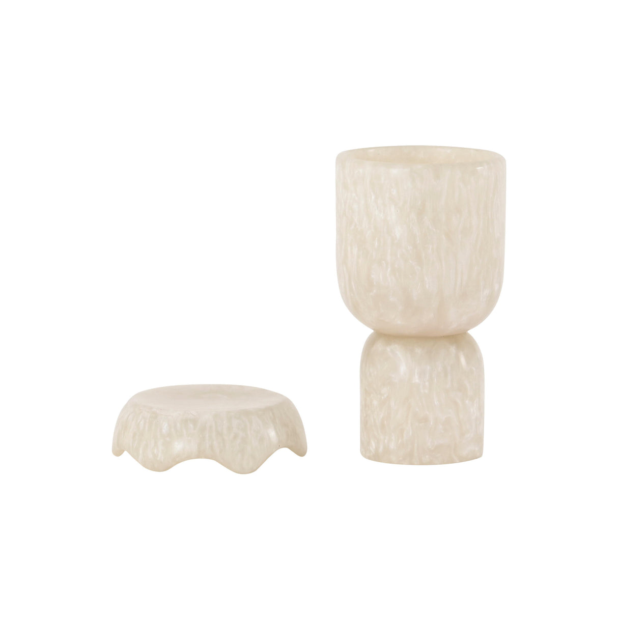 TOV Platform Tan Swirl Resin Kiddush Cup
