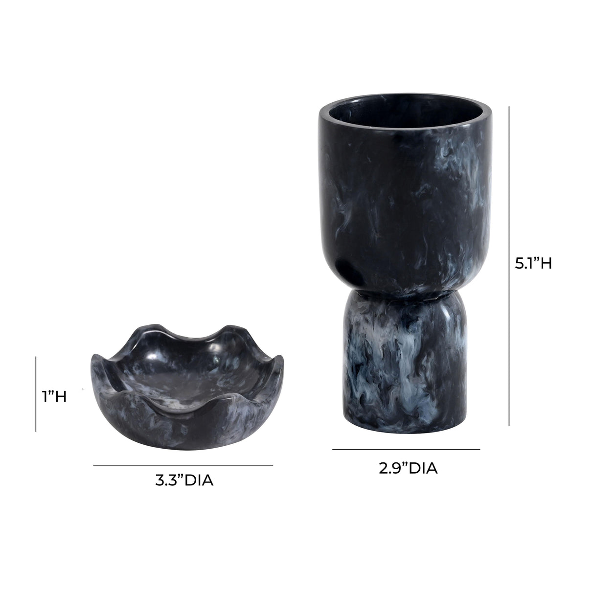 TOV Platform Black Swirl Resin Kiddush Cup