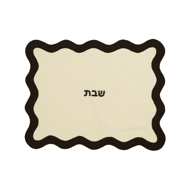 TOV TOV Cream & Black Wavy Challah Cover