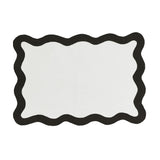 TOV Scalloped Edge Black and White Cotton Placemat - Set of 4