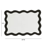TOV Scalloped Edge Black and White Cotton Placemat - Set of 4