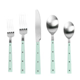 TOV Soline Mint and Stainless Steel Flatware - Set of 5 Pieces - Service for 1