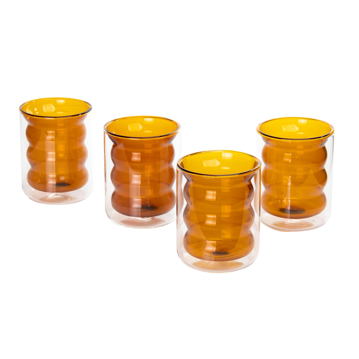 TOV Waves Amber Water Glass - Set of 4