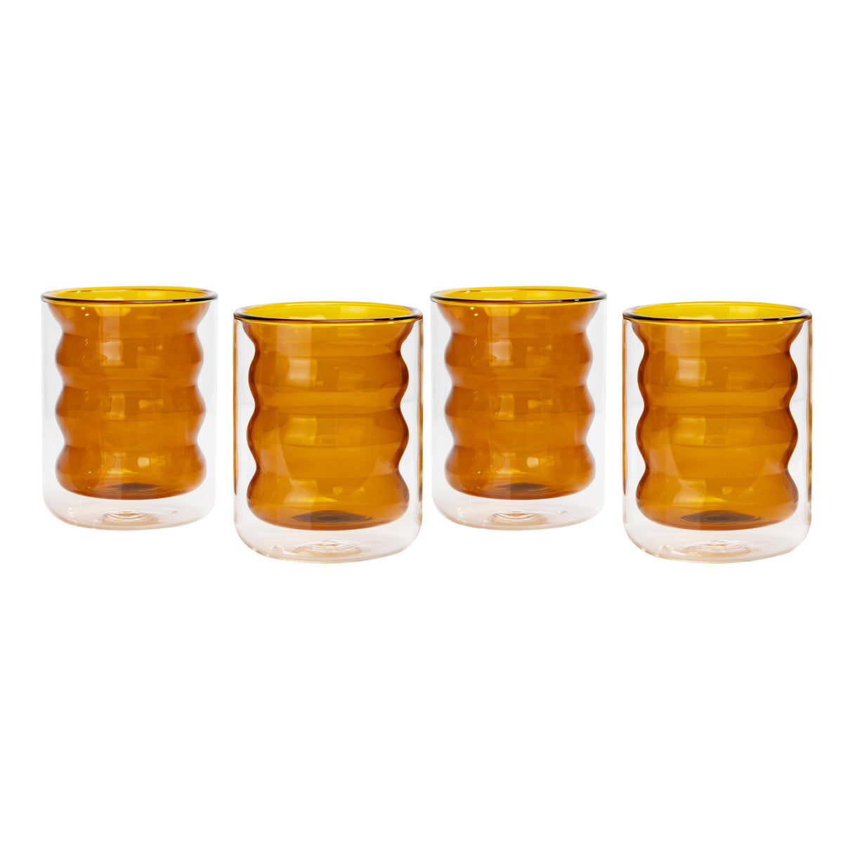 TOV Waves Amber Water Glass - Set of 4