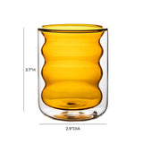 TOV Waves Amber Water Glass - Set of 4