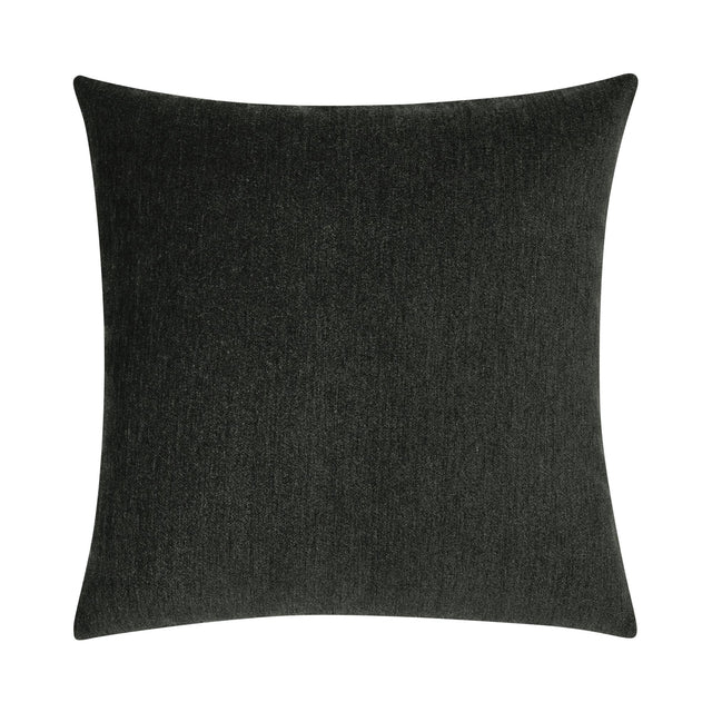 Elaine Smith Luxe Velour Charcoal Black 22" x 22" Decorative Pillow