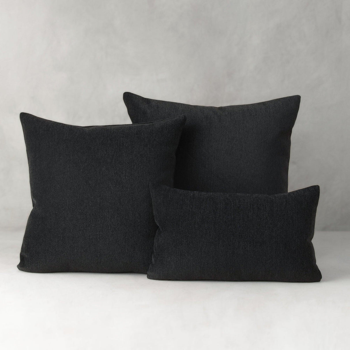 Elaine Smith Luxe Velour Charcoal Black 22"x22" Decorative Pillow