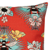 Elaine Smith Tropical Bee Red Red 22" x 22" Decorative Pillow