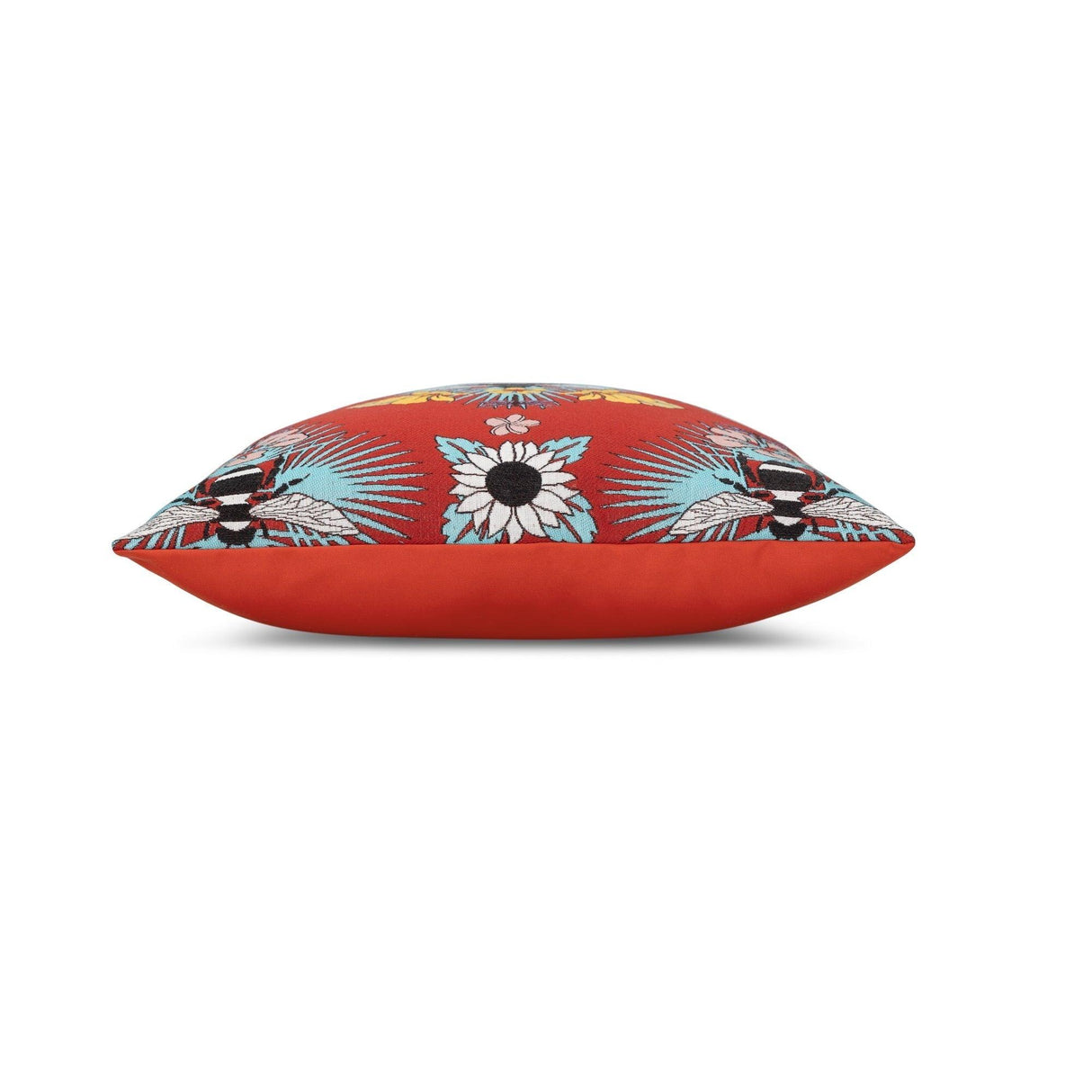 Elaine Smith Tropical Bee Red Red 22"x22" Decorative Pillow
