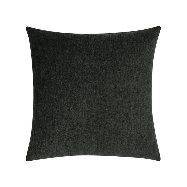 Elaine Smith Luxe Velour Charcoal Black 20" x 20" Decorative Pillow
