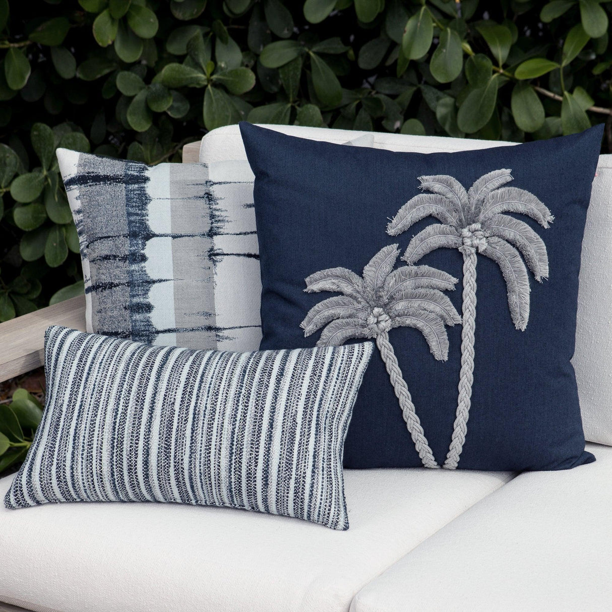 Elaine Smith Shibori Blue 20"x20" Decorative Pillow
