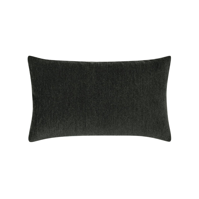 Elaine Smith Luxe Velour Charcoal Black 12" x 20" Decorative Pillow