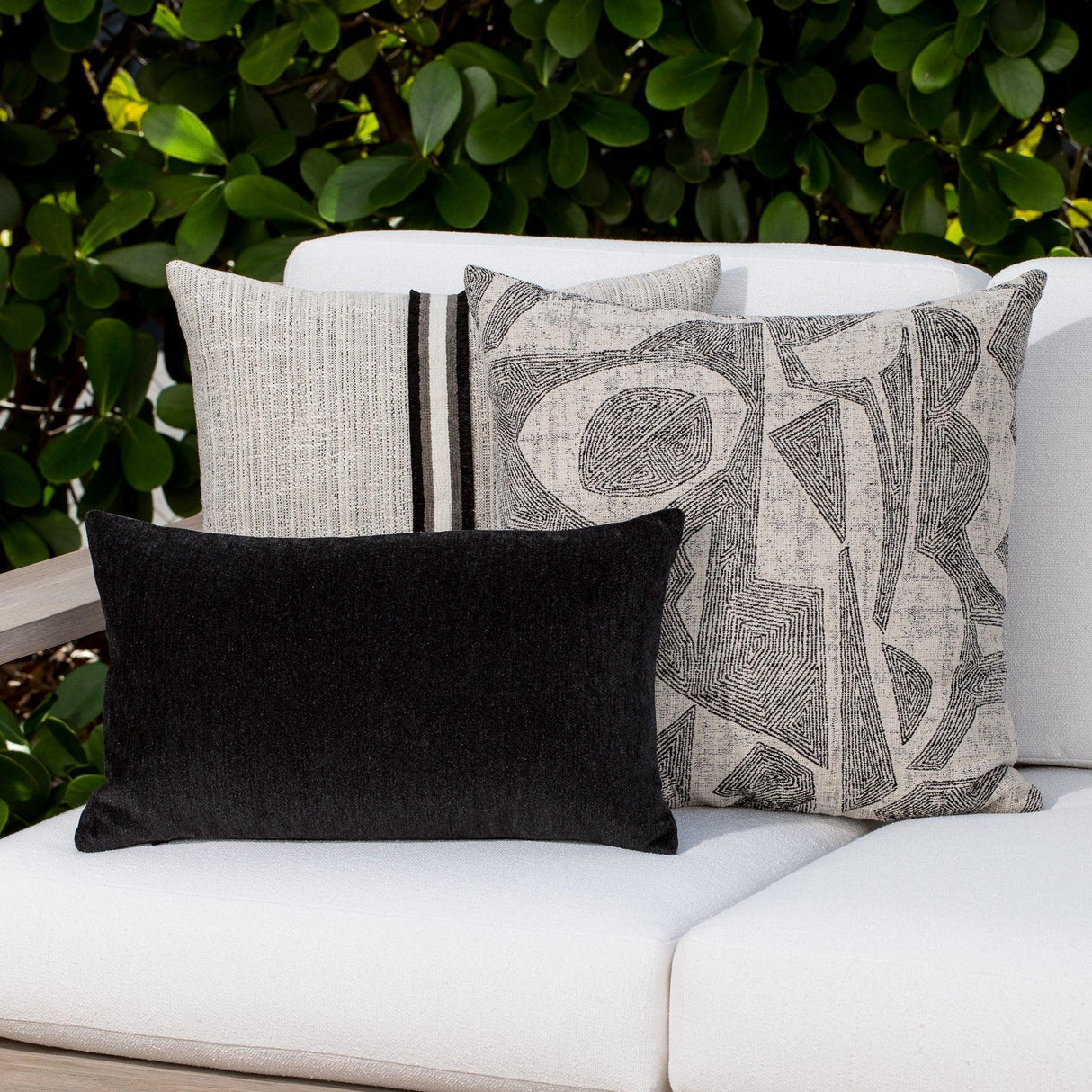 Elaine Smith Luxe Velour Charcoal Black 12"x20" Decorative Pillow