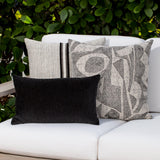 Elaine Smith Luxe Velour Charcoal Black 12"x20" Decorative Pillow