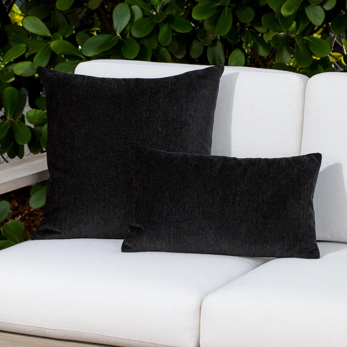 Elaine Smith Luxe Velour Charcoal Black 12"x20" Decorative Pillow