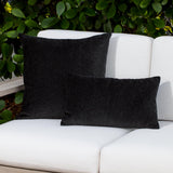 Elaine Smith Luxe Velour Charcoal Black 12"x20" Decorative Pillow