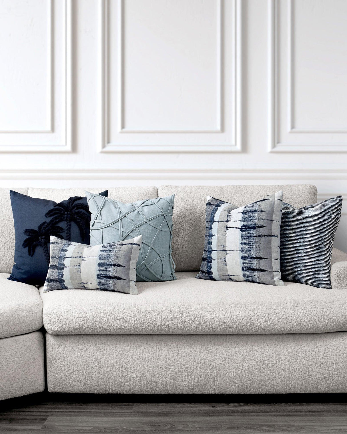Elaine Smith Shibori Blue 12"x20" Decorative Pillow