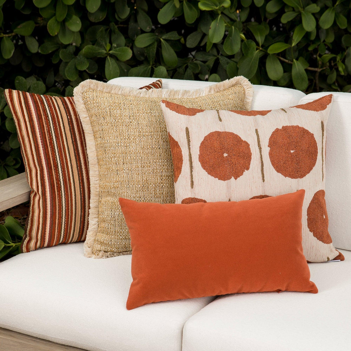 Elaine Smith Solstice Papaya Orange 20"x20" Decorative Pillow