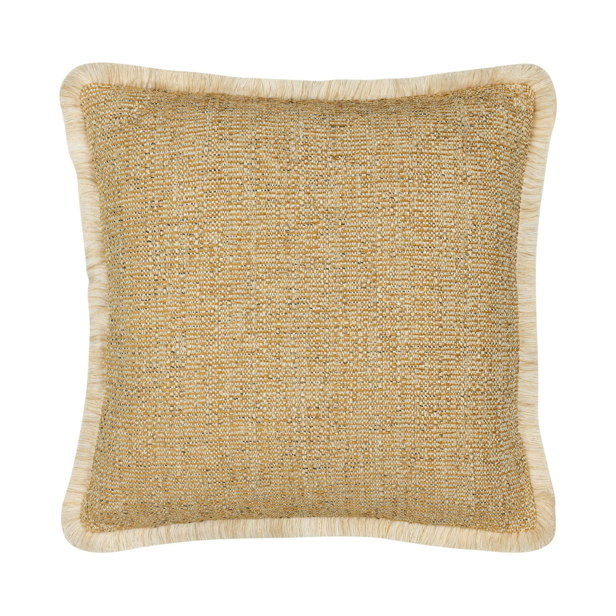 Elaine Smith Golden Hour Fringed Gold 20" x 20" Decorative Pillow
