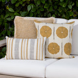 Elaine Smith Golden Hour Fringed Gold 20"x20" Decorative Pillow
