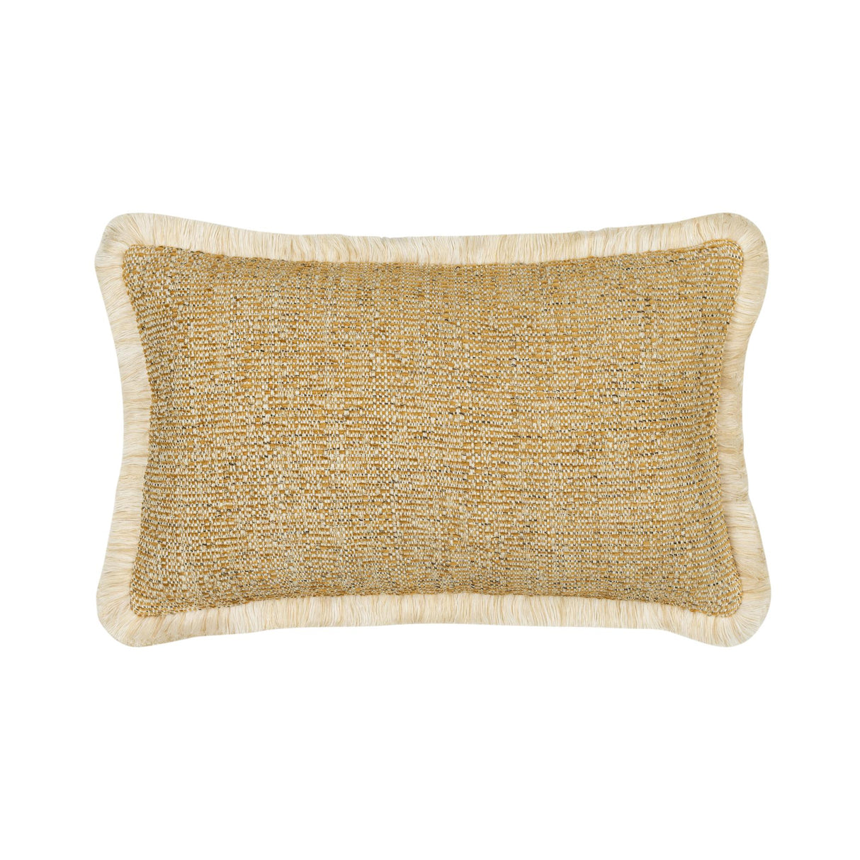 Elaine Smith Golden Hour Fringed Gold 12" x 20" Decorative Pillow
