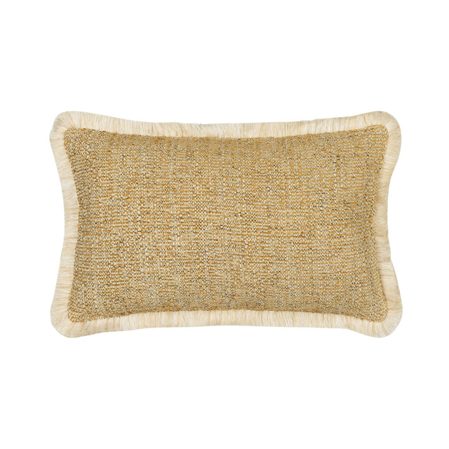 Elaine Smith Golden Hour Fringed Gold 12" x 20" Decorative Pillow