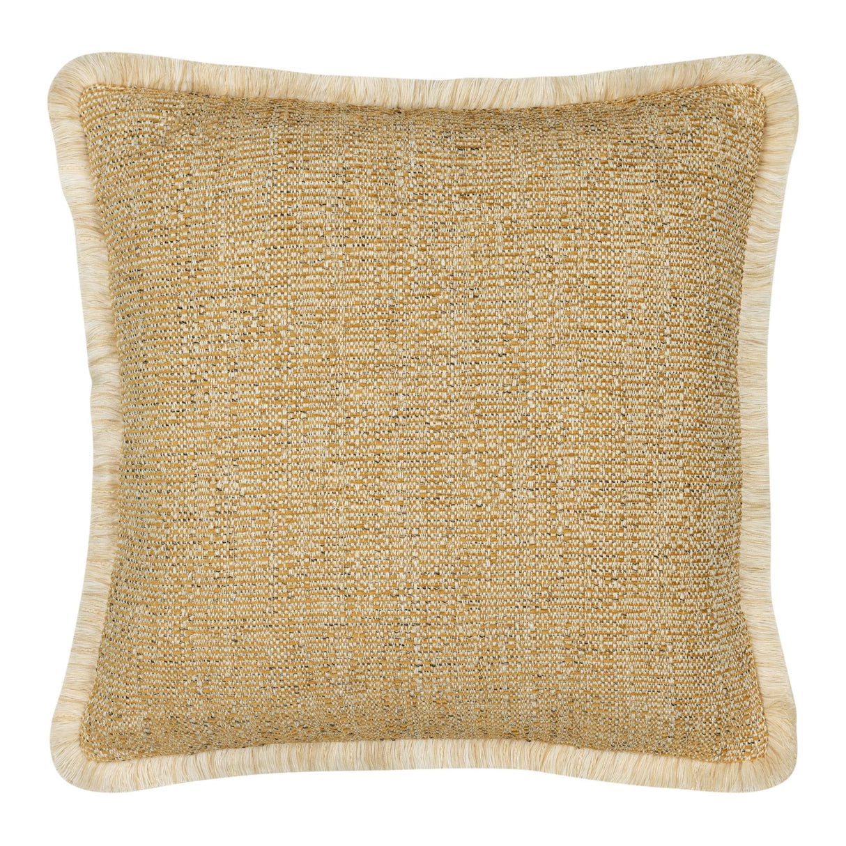 Elaine Smith Golden Hour Fringed Gold 22" x 22" Decorative Pillow