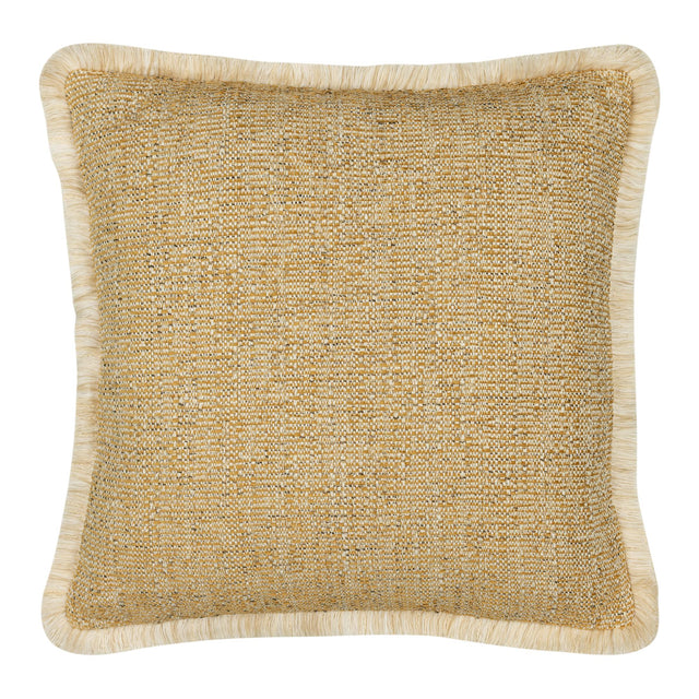Elaine Smith Golden Hour Fringed Gold 22" x 22" Decorative Pillow