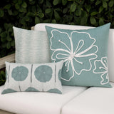Elaine Smith Hibiscus Mist Light Blue 22"x22" Decorative Pillow