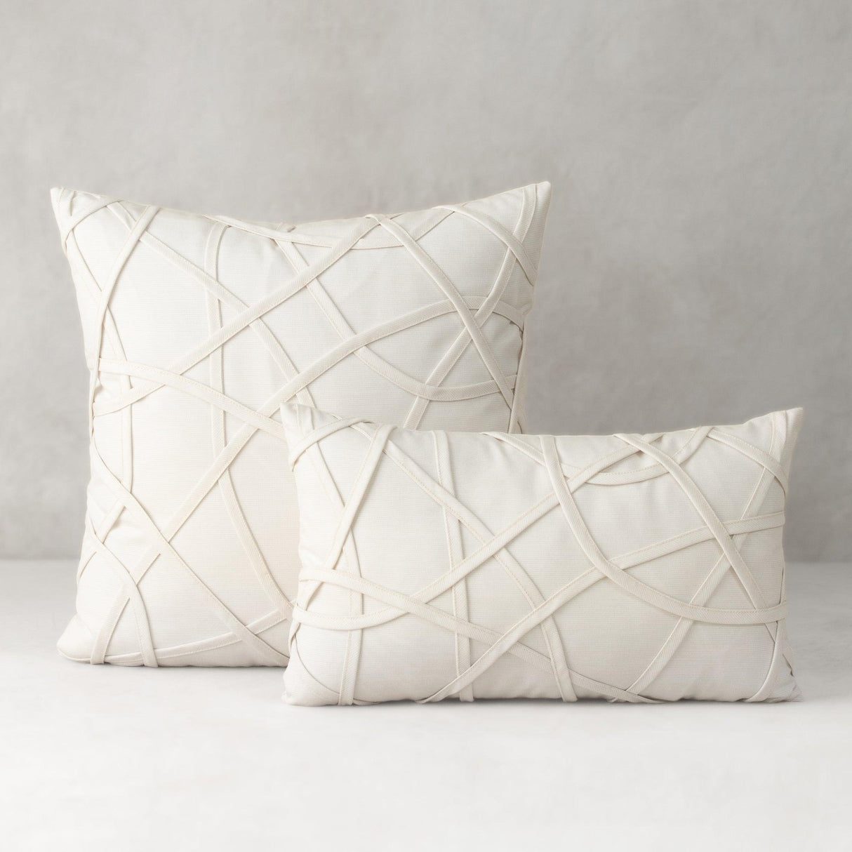 Elaine Smith Illusion Ivory Ivory 12"x20" Decorative Pillow