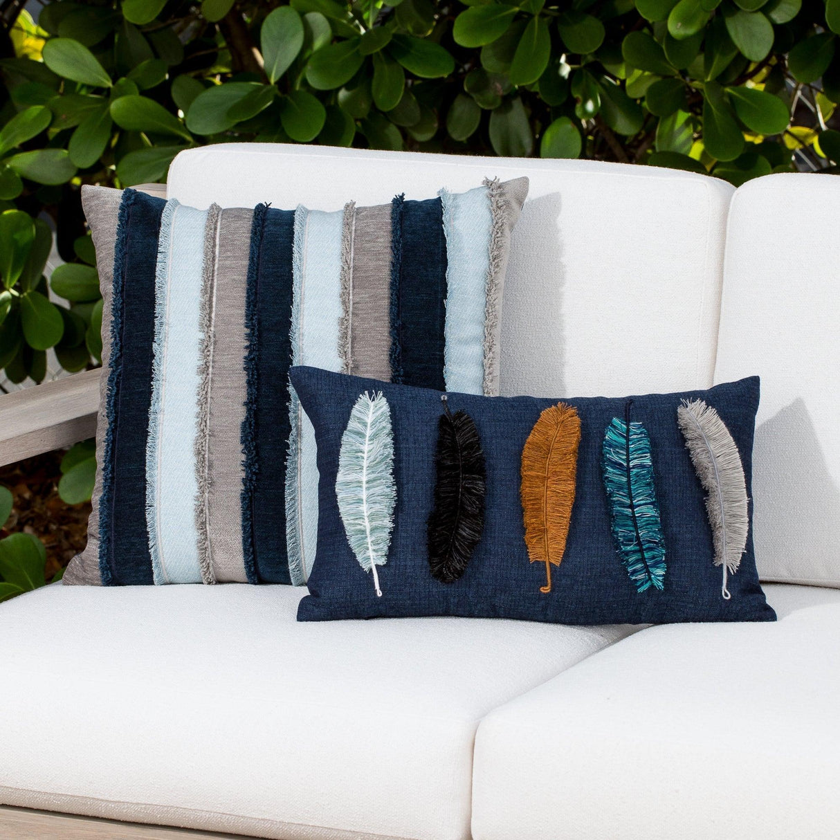 Elaine Smith Believe Denim Deep Blue 12"x20" Decorative Pillow