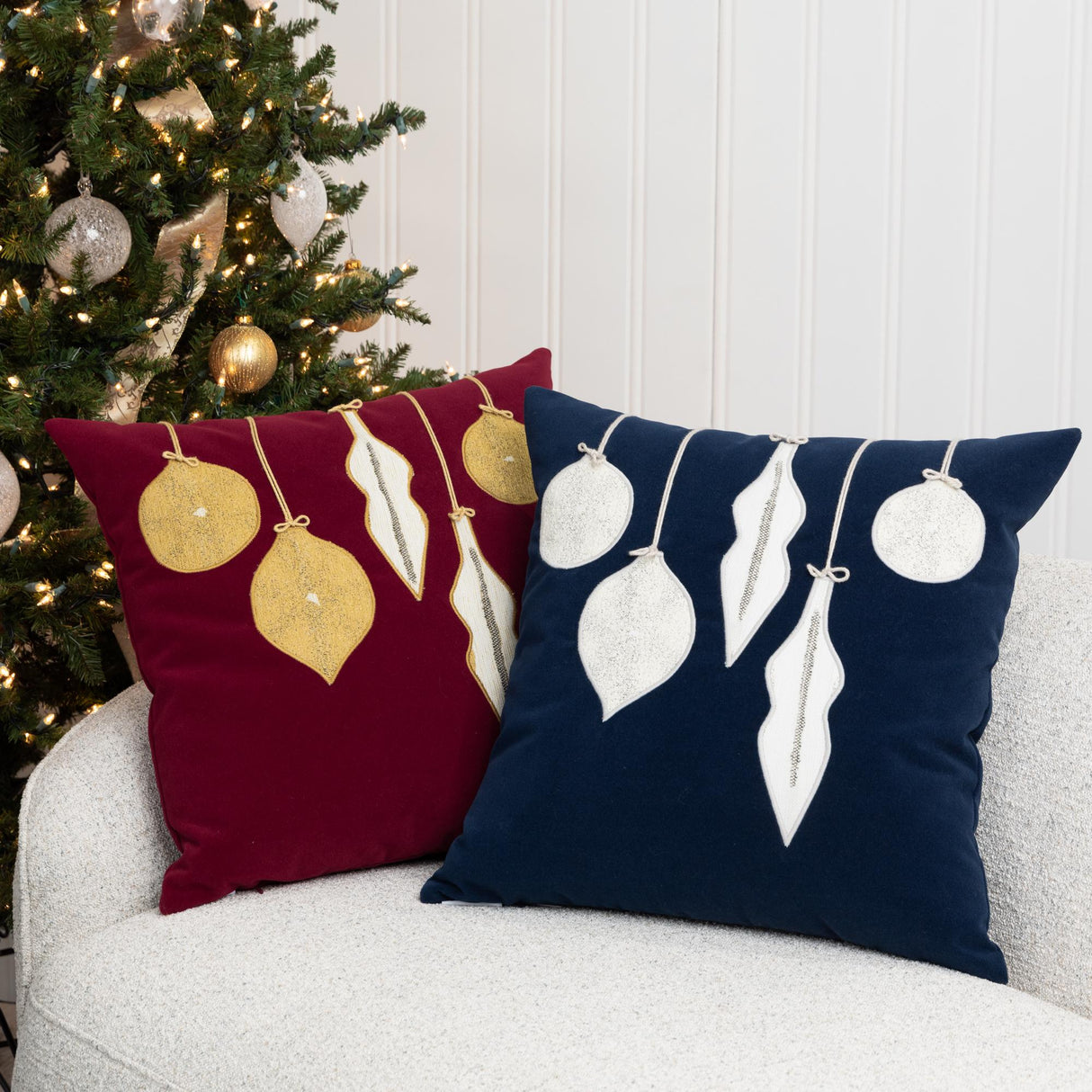 Elaine Smith Ornaments Ruby Red 20" x 20" Decorative Pillow