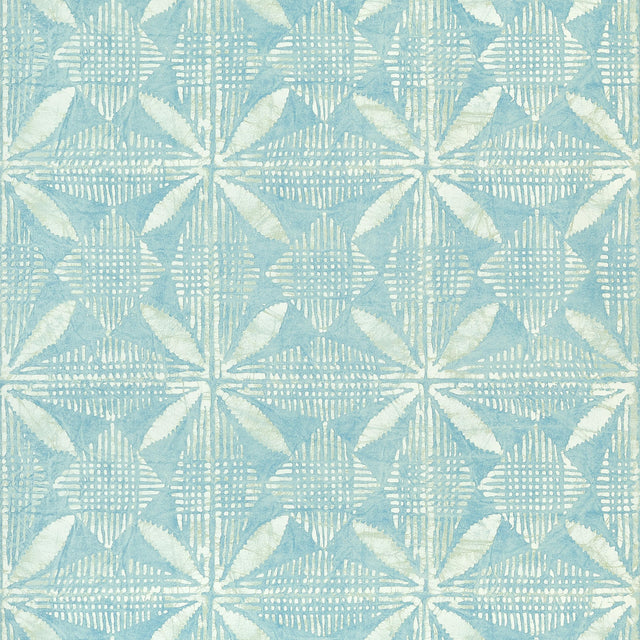 Thibaut Tortuga Batik Turquoise Wallpaper