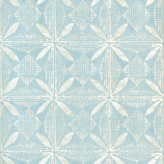Thibaut Tortuga Batik Light Blue Wallpaper
