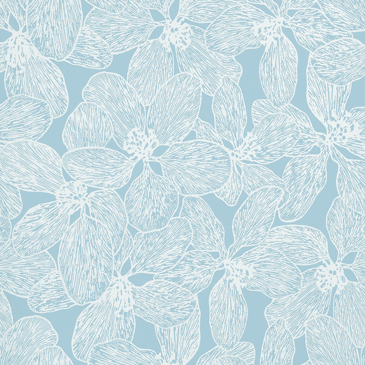 Thibaut ISLAND ORCHID Light Blue Wallpaper
