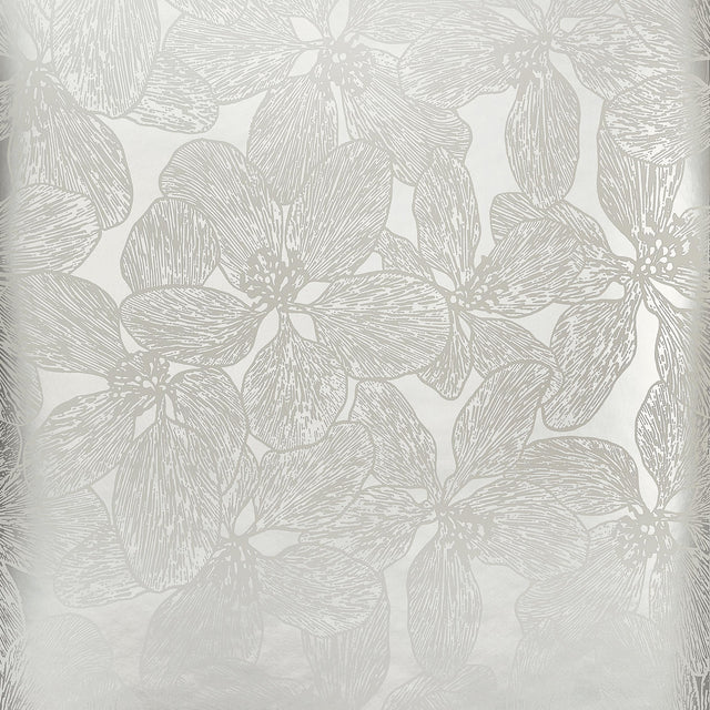 Thibaut ISLAND ORCHID Metallic Silver Wallpaper