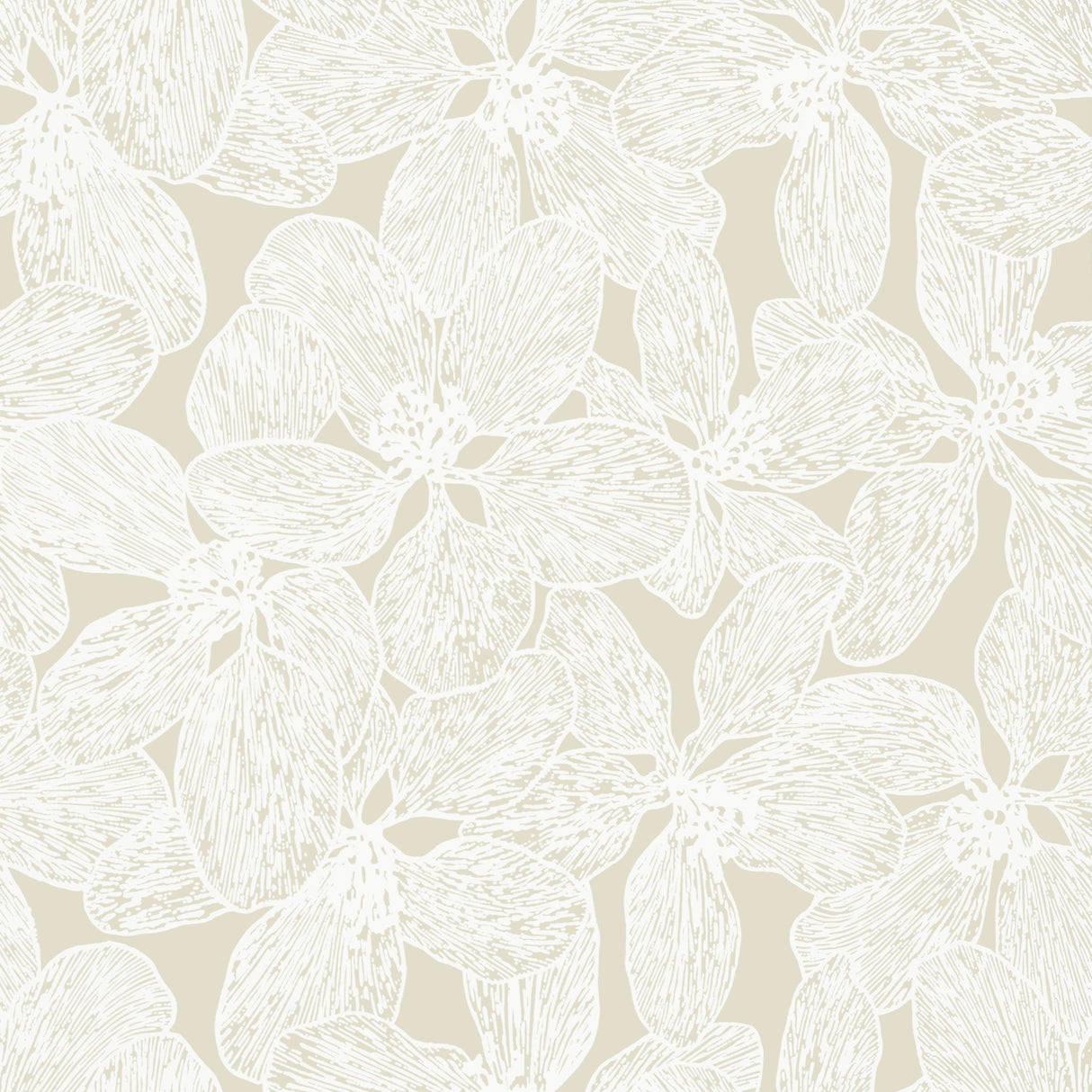 Thibaut ISLAND ORCHID Beige Wallpaper