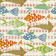 Thibaut BATIK FISH Coral and Blue Wallpaper