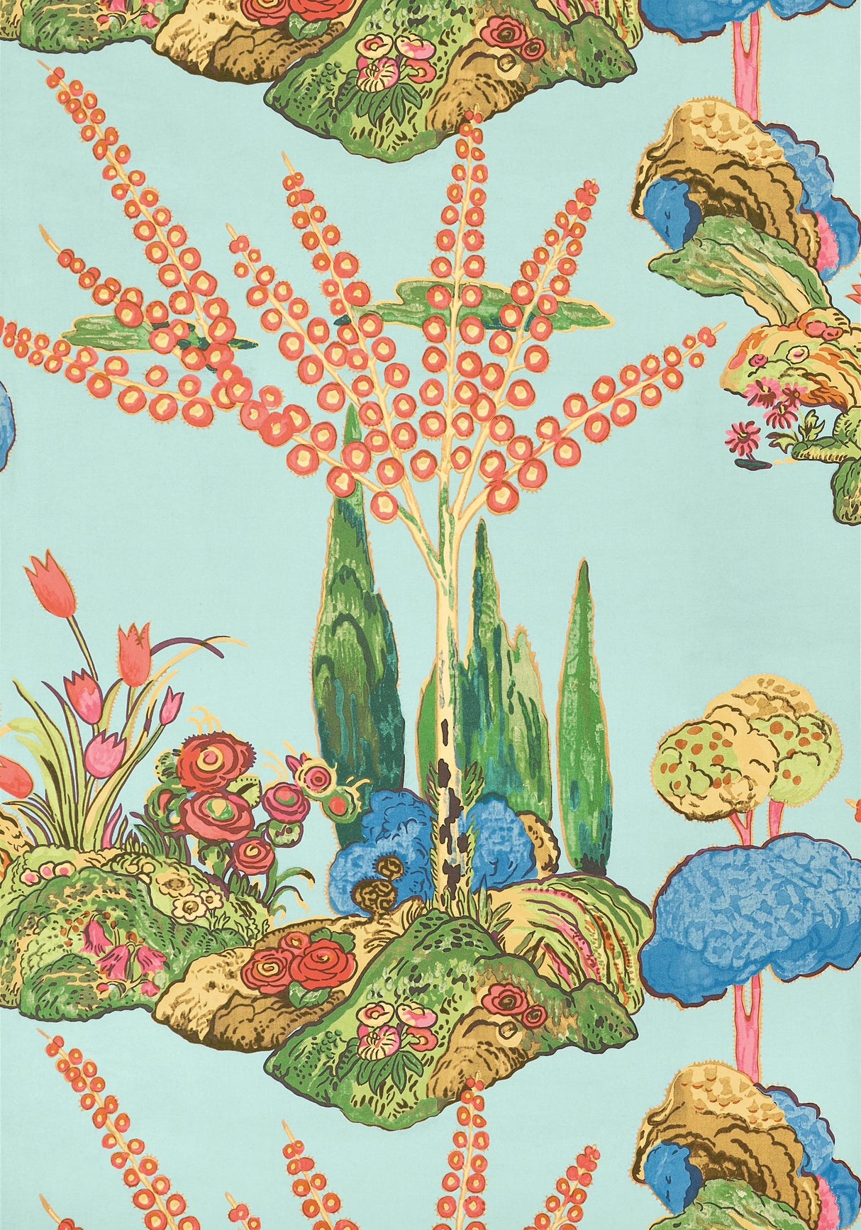 Thibaut ORLEANS Turquoise Wallpaper