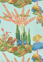 Thibaut ORLEANS Turquoise Wallpaper