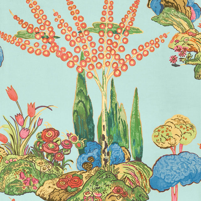 Thibaut Orleans Turquoise Wallpaper