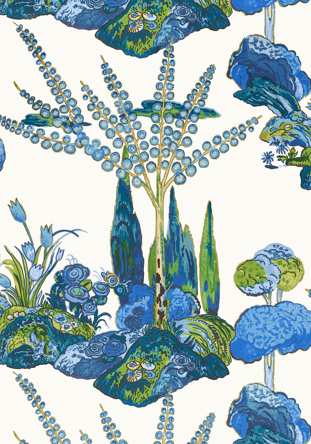 Thibaut ORLEANS Blue and Green Wallpaper