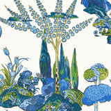 Thibaut Orleans Blue And Green Wallpaper