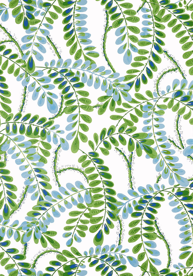 Thibaut AUGUSTA Blue and Green Wallpaper