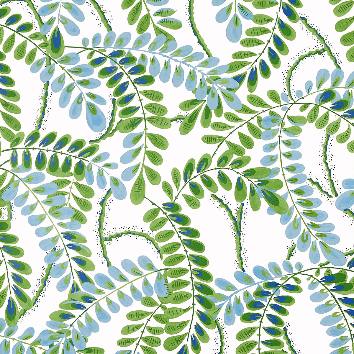 Thibaut Augusta Blue And Green Wallpaper